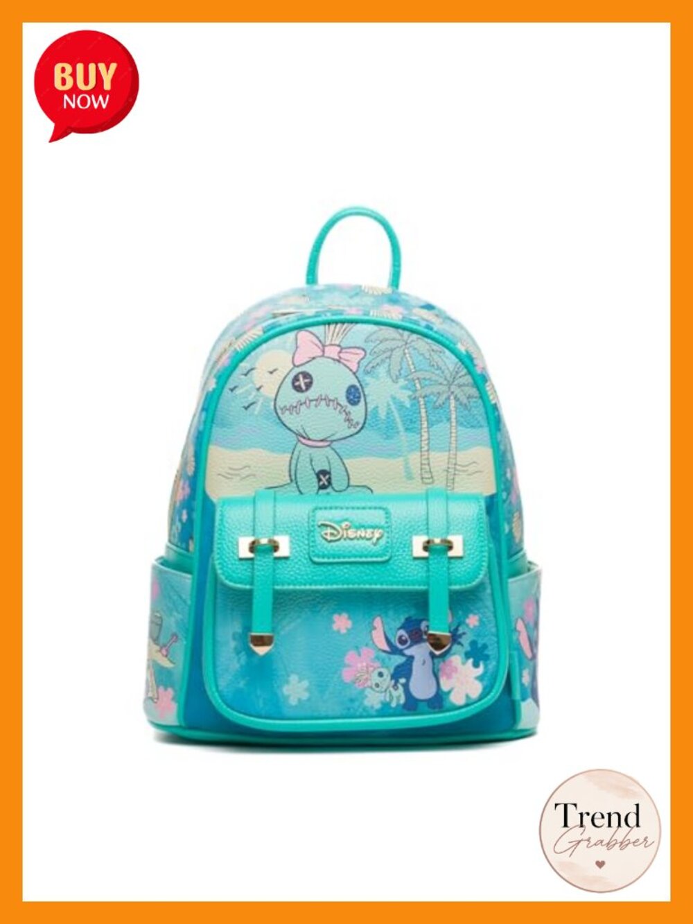 Disney Lilo & Stitch Mini Backpack Vegan Leather Adjustable Straps